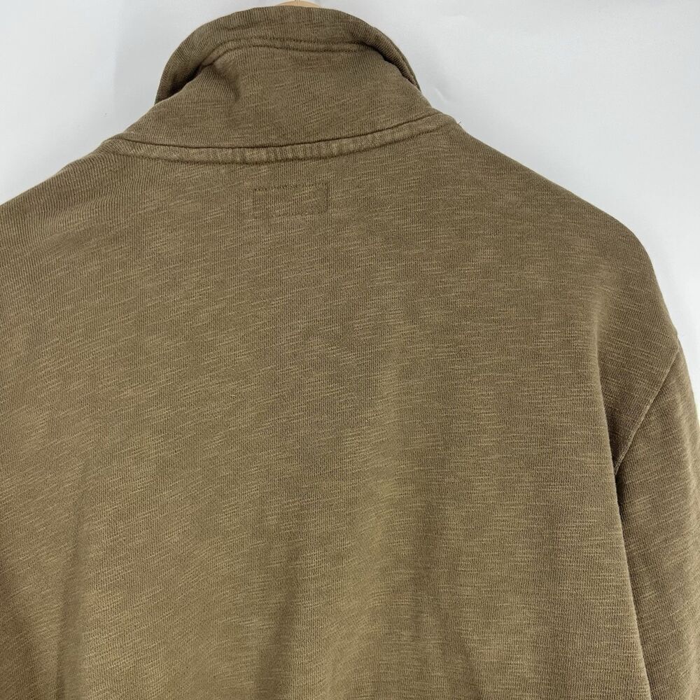 LL Bean Signature Vintage Sweatshirt Size Large Men Olive Green Pullover 1/2 Zip - Picture 5 of 7